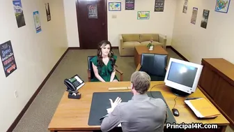 Quiet fuck with busty milf on the office desk