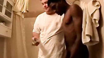 He thrusts his big black dick in fat white ass doggy style