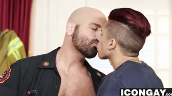 Armond Rizzo gets banged by bald big dick DILF Adam Russo