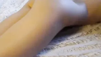 Petite Stepsister fingering her pussy live