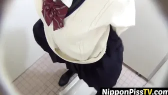 Nononsense fingering after Japanese angel pees in latrine
