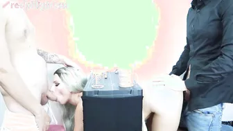 TRAPPED BLONDE DRILLED BY 2 COCKS REDPILLGIRL