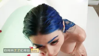 Brazzers - Hot Blue Hair Jewelz Blu Liking herself inside the Bathtub