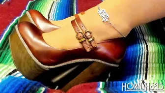 Jizzed on BBW MILF’s Platform Heels and Stockings