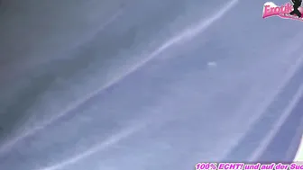 Red-haired woman wearing glasses fucks on a high seat