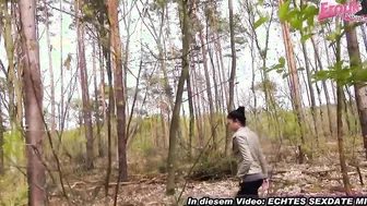 Sex in the forest with a slim amateur girlfriend