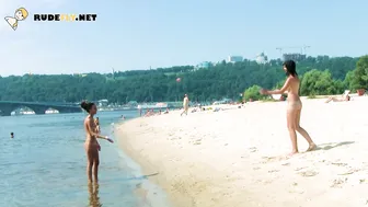 Hot nudist teen filmed by voyeur