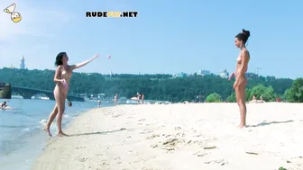 Hot nudist teen filmed by voyeur