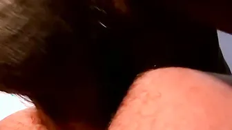 Nasty black dude sits his big butt on a giant white pecker