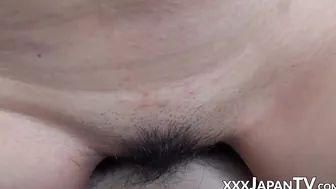 Slowly porn video – Young Japanese sweetie slowly riding cock in POV