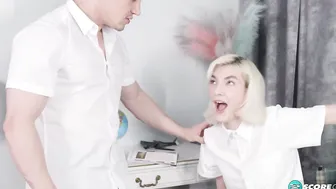 Skinny Blonde Mia Cheers Sucks and Fucks Her Tutors Thick Cock