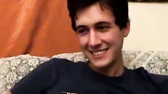 Interviewed porn video – Young amateur teases with his slim body and jerks off rough