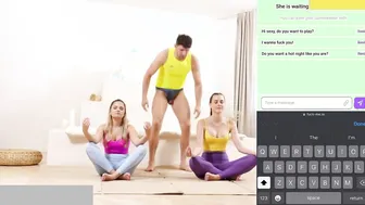 fitness rooms threesome with pervert yoga teacher 2