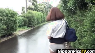 Japanese Student Absorbing Her Undergarments - Stormy Day Fetish
