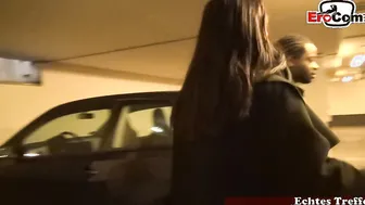 Public interracial sex in the parking garage with Lulu Gun