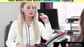 Rubdown Rendezvous Sizzling Secretary Satisfies Buxom Boss with Sensual Nuru Gel Massage