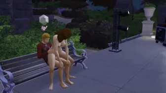 Porn at the Disco on the Bench. Three-Way Gang Bang | Porno Game