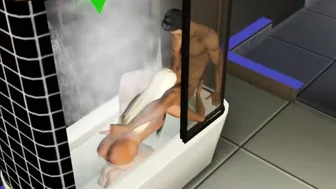 Bj inside the Shower made a Sister | Porno Game 3d Sims