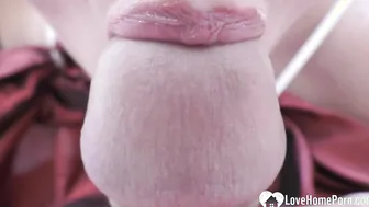 My wife gives a great closeup blowjob