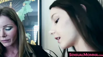 Step-Mom's Lesbian Licking Skills Calm StepDaughters Nervousness