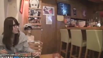 Japanese pretty babe enjoys oral cumshot at restaurant