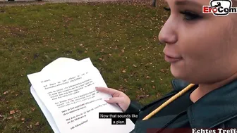 Young woman in nylons filmed on a real blind date