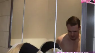 Latina milf with hot curves fucks in the bathroom