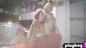 Glamorous MILF posed in the sport car