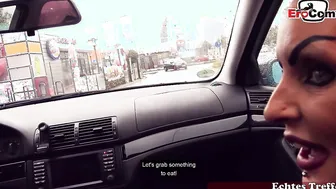 Fucking in the car at the drive-in with a horny milf