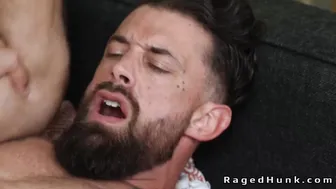 Muscular tattooed gay roommates anal fucking