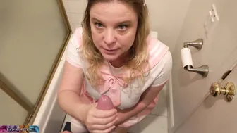 Step Daughter creampied inside the restroom