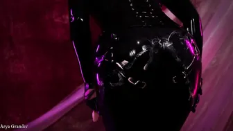 Pvc latex bondage with food fetisch and kinky talk cuckold