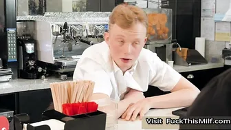Bored Waitress Syren De Mer Tries To Earn Some Extra Tips By Giving Her Gaping Asshol 20
