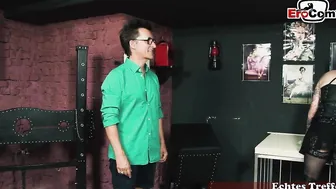 Cheeky guy gets fucked by dominant woman