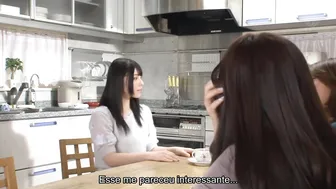 Lesbian Step-Mom Teaches Daughter How to Suck & Fuck in Kitchen (Portuguese)