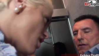 3 hole sex in the elevator with secretary Mila Milan