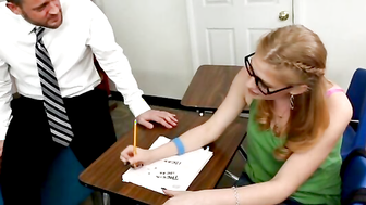 Allie James fucking in the desk with her piercings