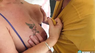 58-year-old busty wife Lolli fucks her 20-year-old step-son