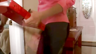 Caucasian Holly Claus fucking in the bed with her tits