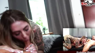 Sex date filmed with a tattooed German woman