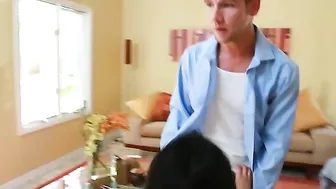 Jasmine Rain fucking in the chair with her brown eyes