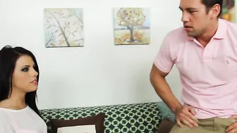 Adriana Chechik fucking in the couch with her natural tits
