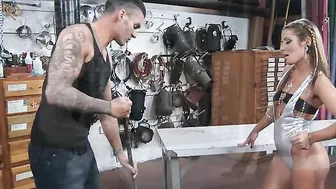 Sheena Shaw fucking in the table with her natural tits