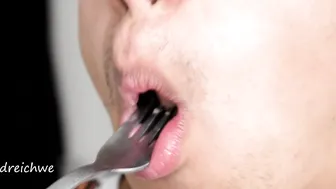 Delicious sausage in my mouth