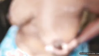 Busty Indian stepmom soaping outdoors