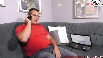 Lonely blonde meets strange guy for sex