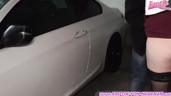 Underground parking sex while standing with a young party slut