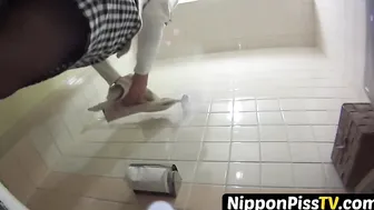 Tasteful Japanese angels recorded during pissing time