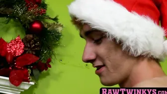 Before getting his ass plowed bareback Twinks cock sucked
