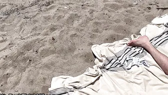 Wife fucks husband and his friend on public beach and gets double creampie _ Sloppy s 21